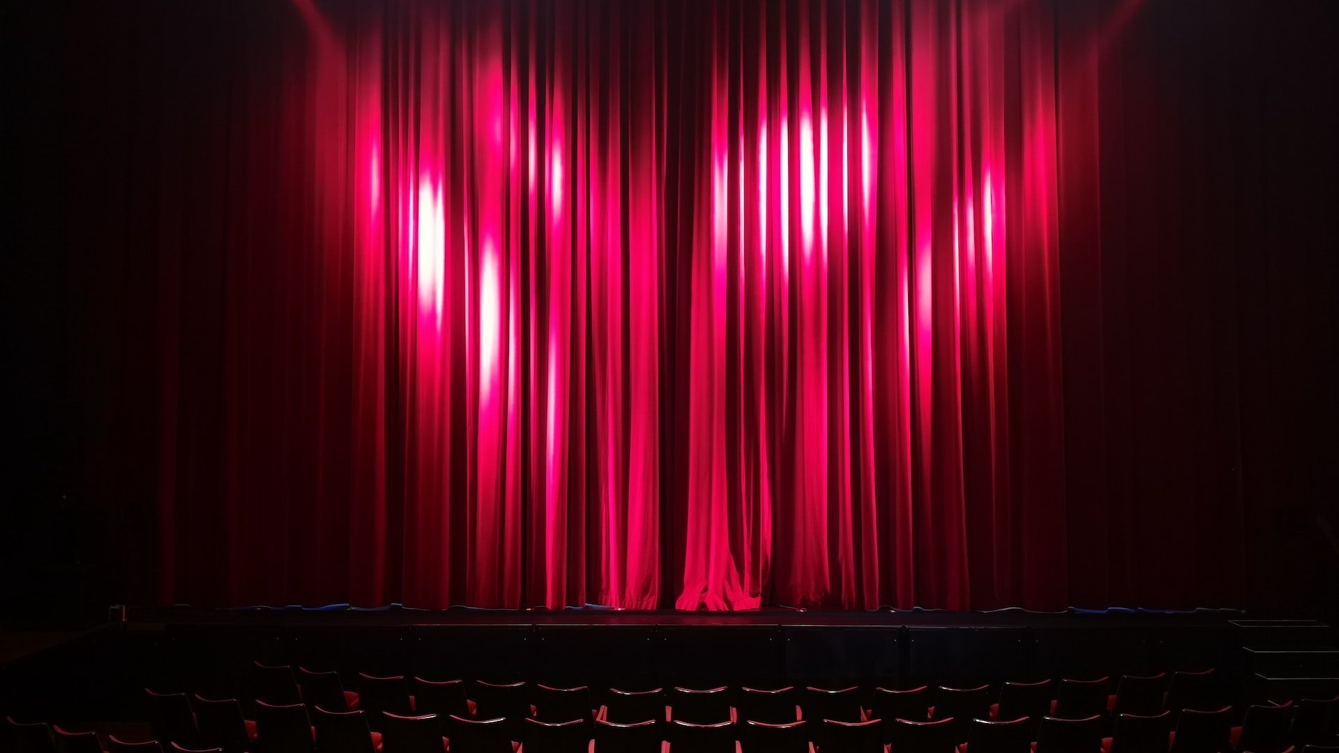 Theatre curtain with lights